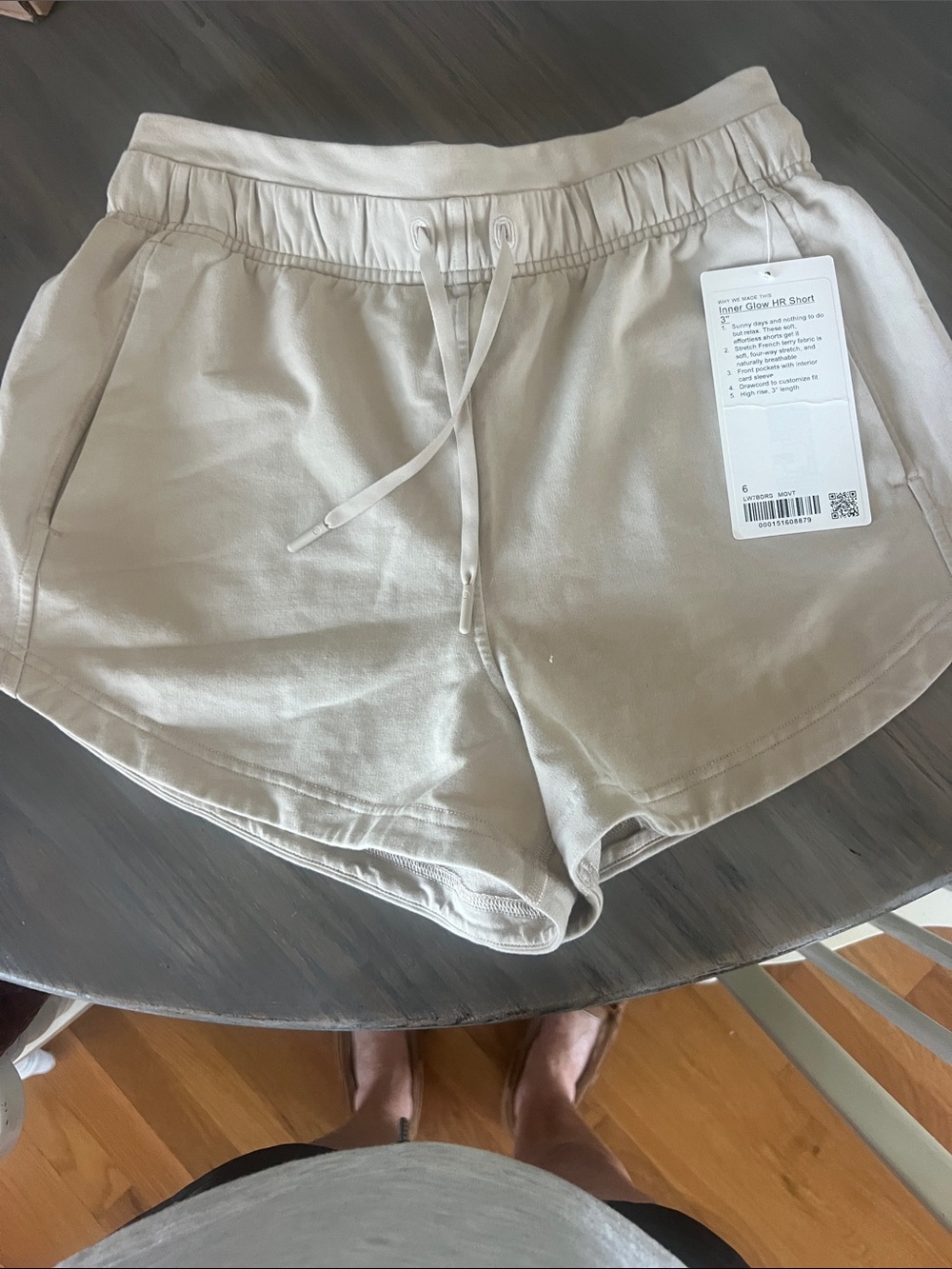 Lulu Lemon Lounge Shorts - Cream/ Tan